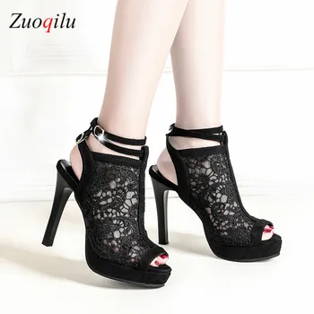 

2019 spring and summer high heels platform shoes peep toe ankle strap pumps women shoes ladies high heels wedding party shoes