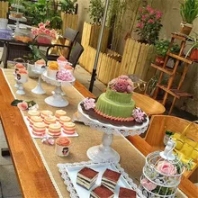 Товары для мебели, а не использовать Европейский торт Свадьба Опора кружева торт железная тарелка снек рамка 12 бумажный костюм