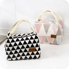 Портативный Мумия Ланч теплый мешок холст полосатый мешок теплоизоляционные сумки путешествия пикника еда ланч бокс сумка для маленьких девочек