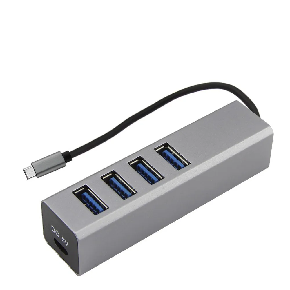 Type C Hub 3.0 USB 4 Ports OTG USB Splitter With Power Interface Super Speed Multi Adapter For PC Laptop Computer Accessoriess