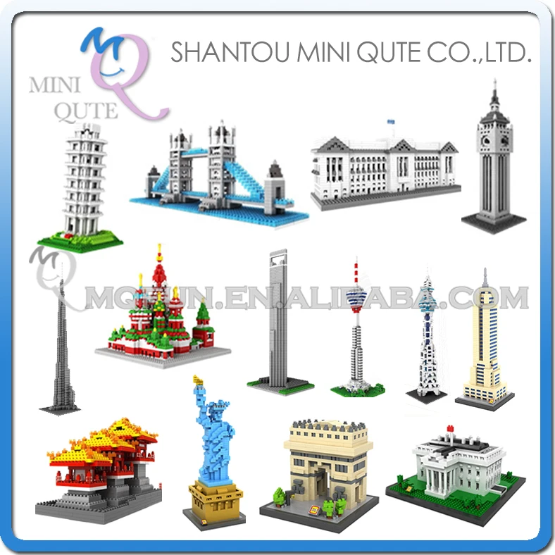 

Mini Qute LOZ world architercture White House Tower Bridge Arc de Triomphe plastic building block brick model educational toy