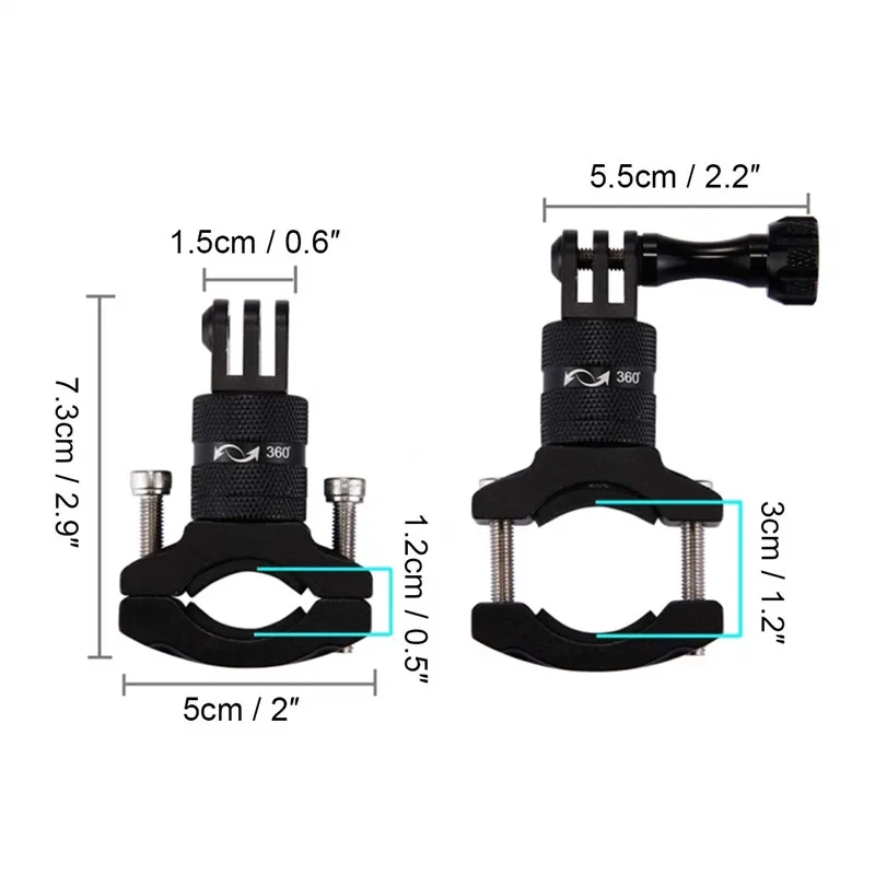 Алюминиевый сплав камера для велосипеда держатель руля велосипеда крепление адаптера 360 градусов вращающаяся стойка для GoPro камеры s телефонов руль