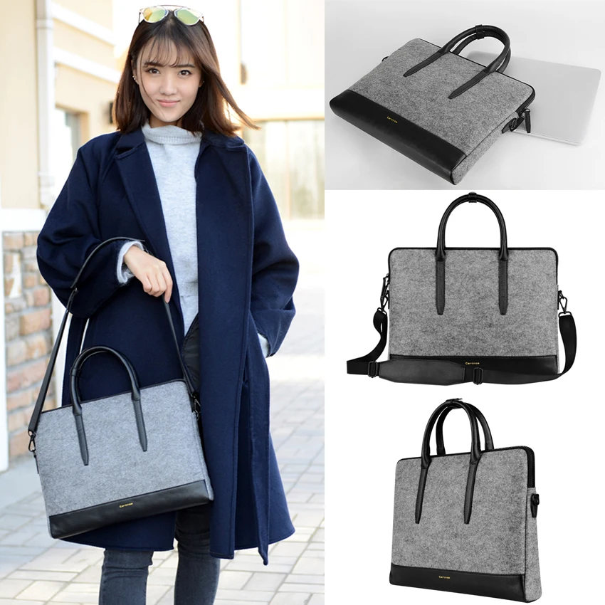 

Women Messenger Bags Handbag 11.6" 13.3" 15.4" Tablet Laptop Wool Felt Laptop Messenger Large Space Case Bag Business Briefcase
