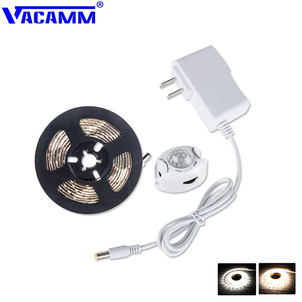 Vacamm 2835SMD Беспроводная Светодиодная лента с датчиком движения 1 5 м