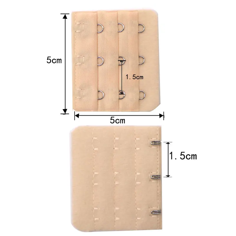 3pcs Soft Bra Extension Strap Clasp Replace Underwear 3 Rows Hooks