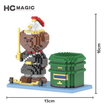 

HC Magic Diamond Building Blocks Bricks Cartoon British Soldier Bears Anmie DIY Blocks Educational Toys for Boys Girls Children