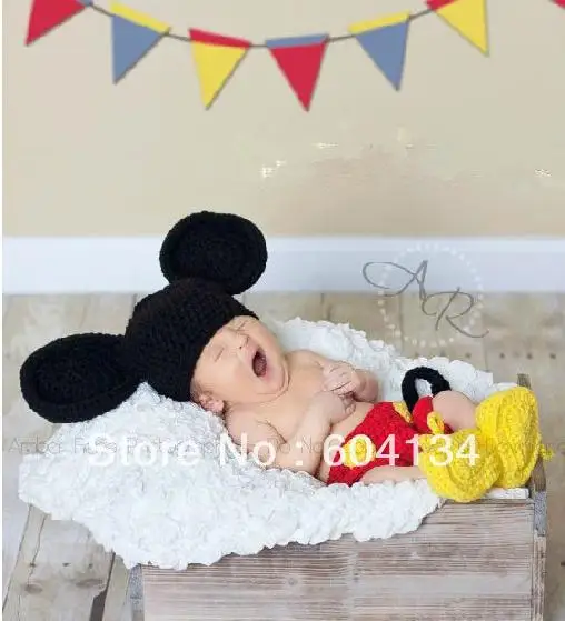 mickey mouse baby beanie