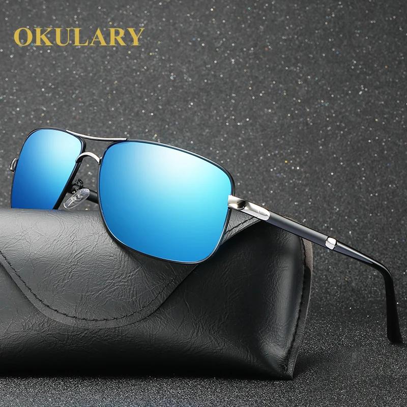 OKULARY бренд HD визуальные дорожные Квадратные Солнцезащитные очки Мужские