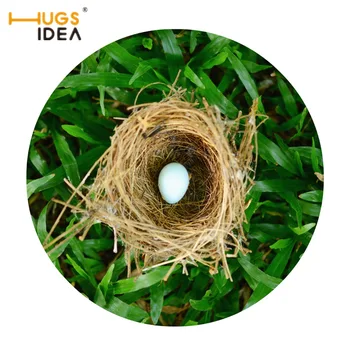 

HUGSIDEA Funny Bird's Nest Print Area Rugs Thin Round Carpet for Bedroom Living Room Kids Play Doormat Non-slip Carpets and Rugs