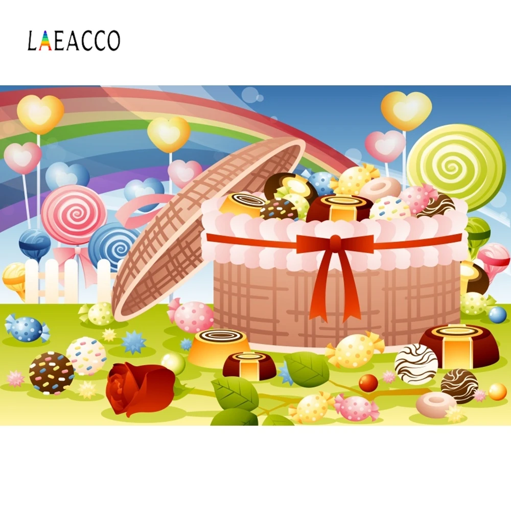 Laeacco Candy Cake Chocolate Watermelon Baby Dreamy Photography Backgrounds Customized Photographic Backdrops For Photo Studio