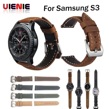 

Retro style Leather Watch strap Band for Samsung Gear S3 Frontier Strap For Gear S3 Classic Watchbands 22mm bracelet Belt 2017