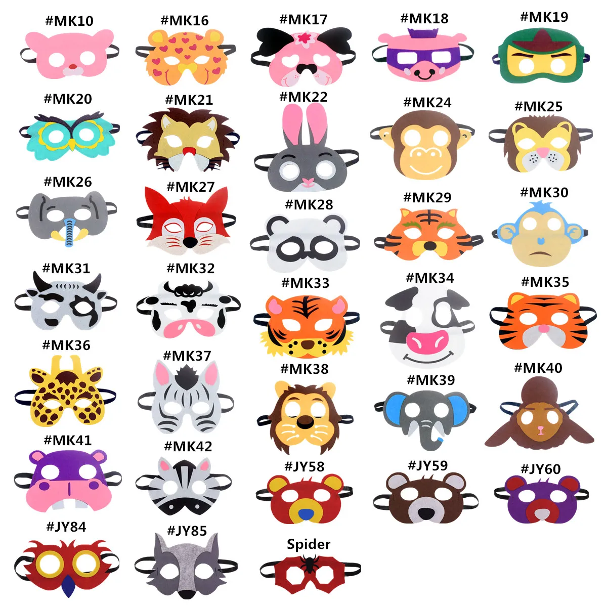 Mask Super Hero Wolf Rabbit Animals Face Giraffe Tiger Mask Kids Children Birthday Costume DIY Masquerade Eye Mask Cosplay Xmas