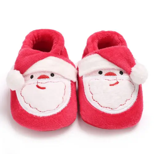 Рождество новорожденных Для маленьких мальчиков Обувь для девочек зимние теплые зимние хлопчатобумажные сапоги рождественские подарки для детей мягкая подошва Обувь Мокасины Infantil;