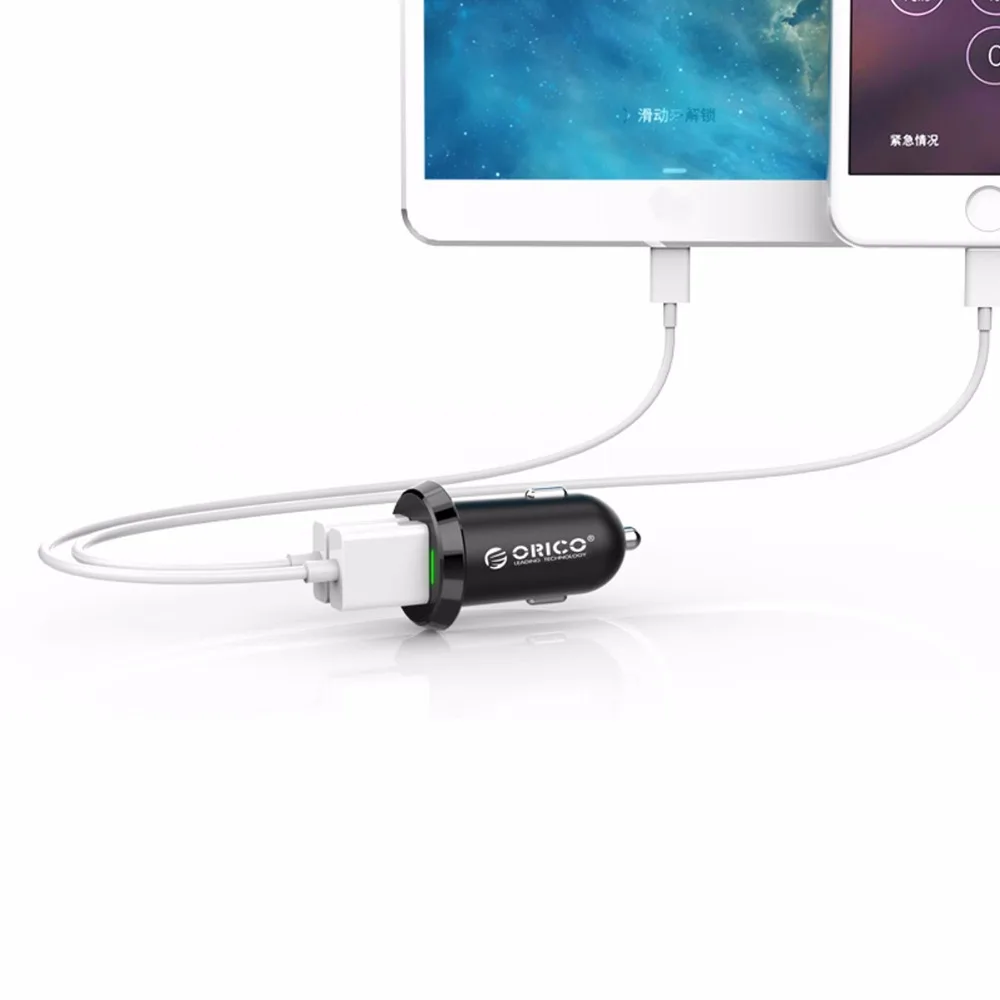 ORICO 2.4A USB شاحن سيارة ولاعة السيجار شاحن 17 W الناتج ذكي شحن الهاتف المحمول المزدوج USB شاحن سيارة