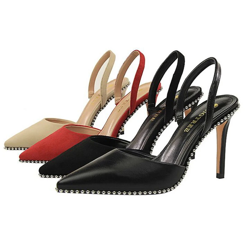 Bigtree shoes Women Pumps Suede High Heels Sandals Women Sandals Crystal Kitten Heels Sexy Wedding Shoes Women Stiletto