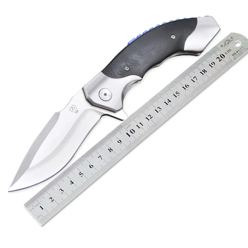 Newest-VOLTRON-V21-Tactical-Folding-Knife-9cr18mov-blade-G10-STEEL-handle-Outdoor-Camping-Hunting-Survival-Knife
