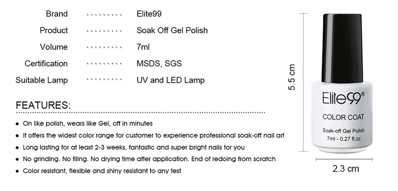 Elite99 7ml LED UV Nail Gel