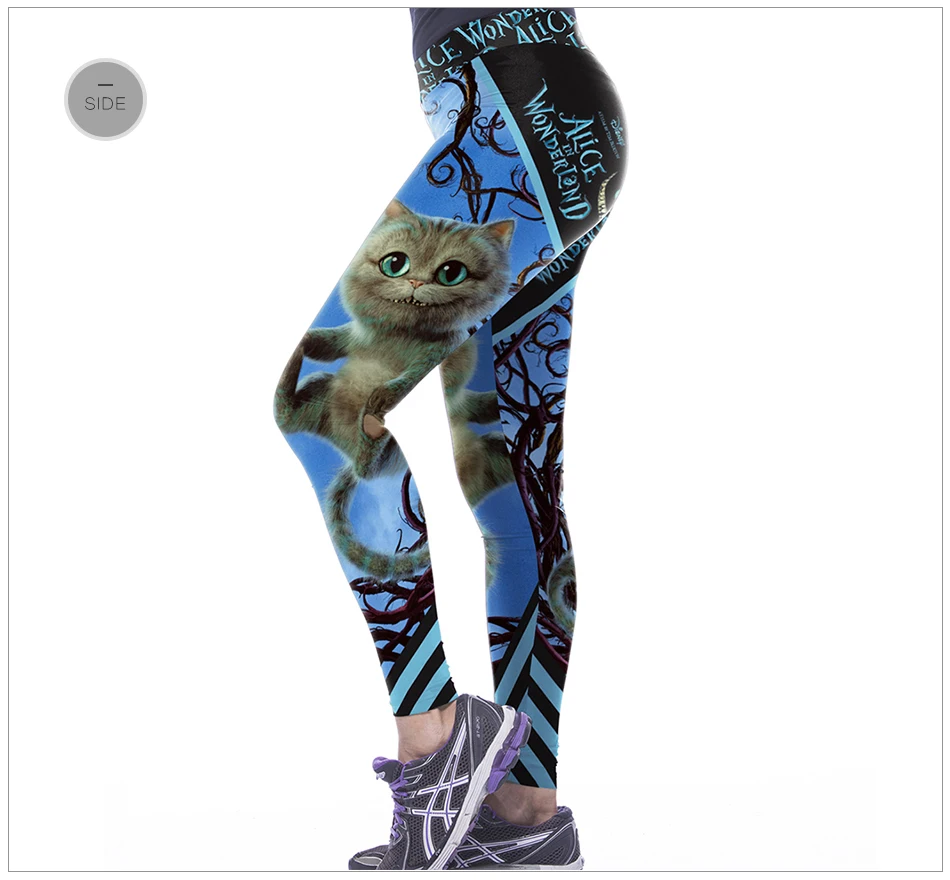 [You're My Secret] Halloween Women Leggings High Waist Silm Fitness Leggins Alice In Wonderland Smile Cat Digital Print Pants seamless leggings