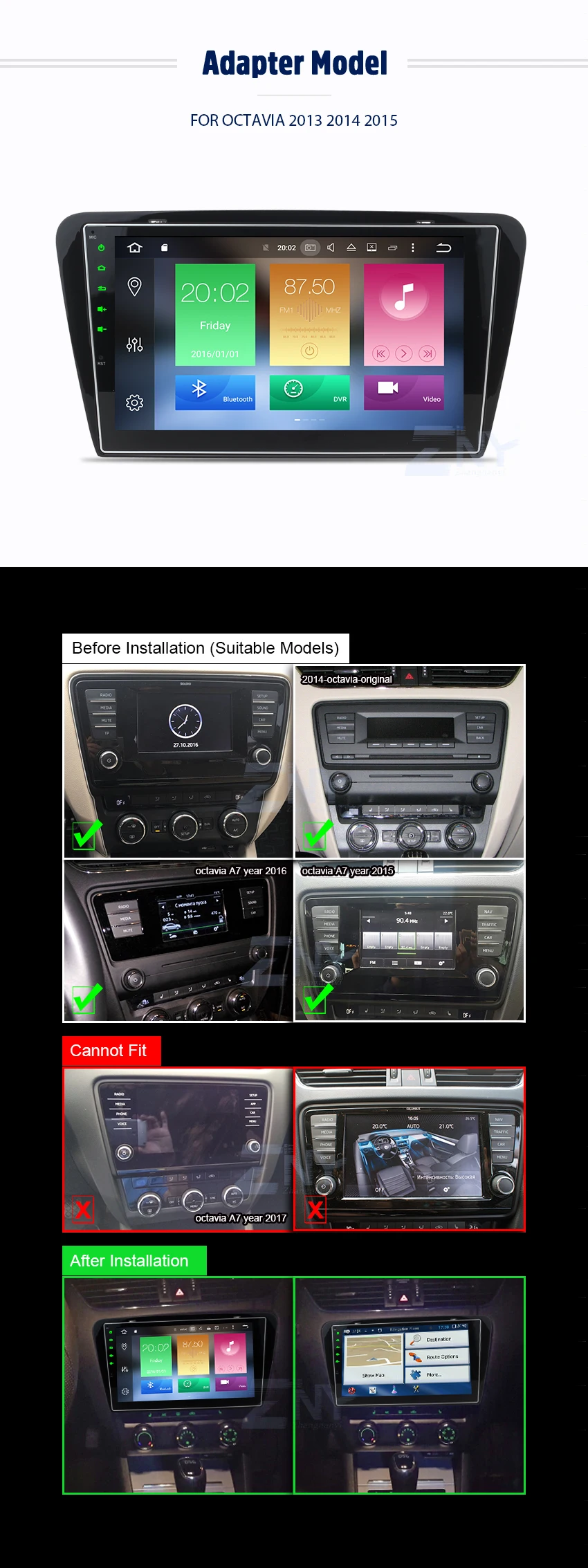 Flash Deal 10.1" IPS Android 9.0 Car Stereo Auto Radio For Skoda Octavia A7 2013-2016 Multimedia FM RDS GPS Navigation 4+32GB Gift Camera 3