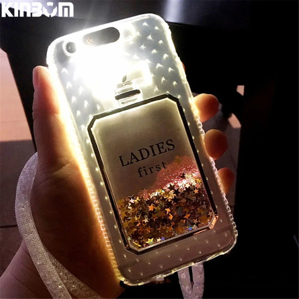 Kinbom светодио дный роскошный Bling Звезды динамичный жидкий песок Прозрачный чехол