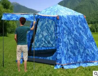 

Outdoor 2-Layer 3-4 Person Hexagonal Automatic Aluminum Rod Rainproof Sun Shelter Family Party Beach Tent Outdoor Camping Tent