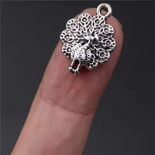

WKOUD 20pcs Alloy Antique Silver Color Plated Animals Beautiful Peafowl Peacocks Charms Pendant For DIY Jewelry Findings A372