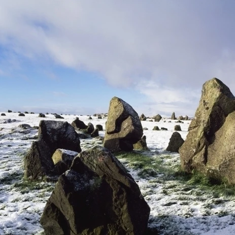 Irish Snow Scenes; Co Tyrone  Beaghmore  Ireland Poster Print (44 x 20)
