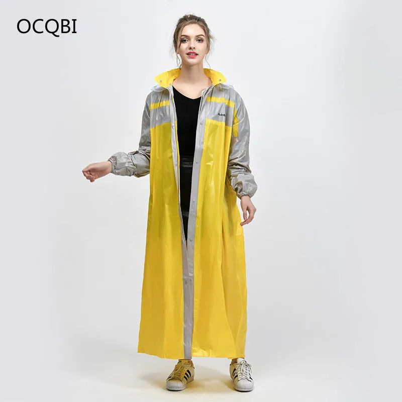 Длинный тонкий желтый плащ женский плащ непромокаемый дождевик пончо водонепроницаемый пуловер Женская дышащая дождевик