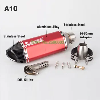 

Motorcycle Universal Laser Logo Exhaust Small Hexagonal Exhaust Pipe Z800 GSXR750 CBR300 Motorbike Muffler escape with DB Killer