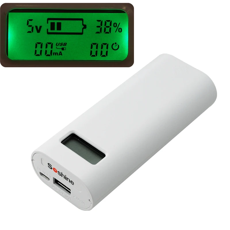 Soshine E4S 18650 зарядное устройство для мобильных телефонов с ЖК дисплеем USB Блок