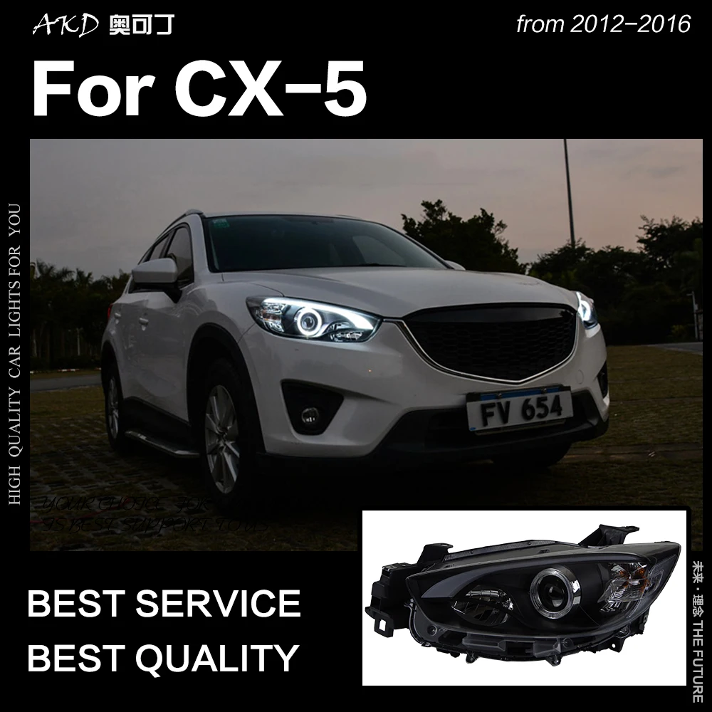 AKD автомобильный Стайлинг Головной фонарь для Mazda CX-5 светодиодный фонарь 2012- Бренд орлиный глаз Ангел глаз светодиодный DRL Hid би ксенон авто аксессуары