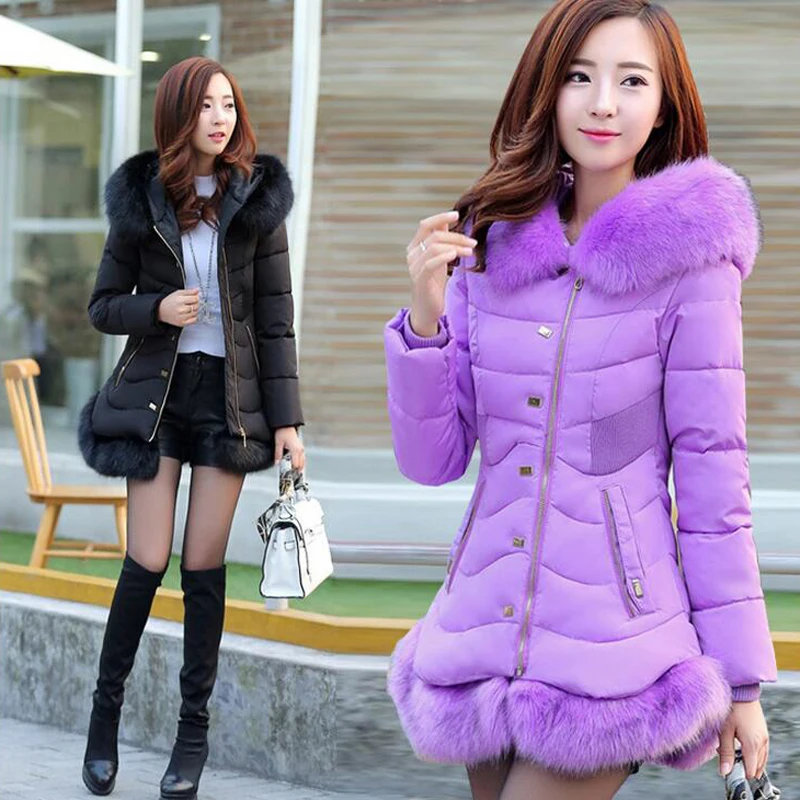 Plus Size 2016 New Fashion Women s Winter Jacket Slim Thicken Rivet Female Cotton Down Coat
