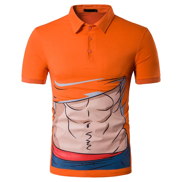 2017 Fashion Summer Muscle Cartoon 3D Printing Funny Polo Shirt Men