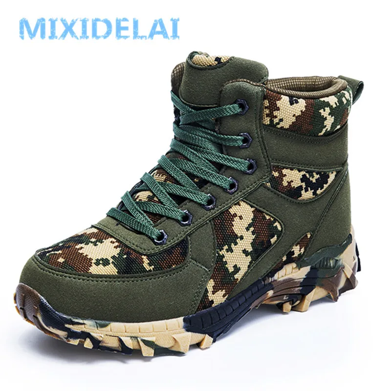 Günstige MIXIDELAI Neue Große Größe Winter Wolle Männer Stiefel Wasserdichte männer Camouflage Military Warme Stiefel Männer Kampf Armee Stiefel schnee Stiefel