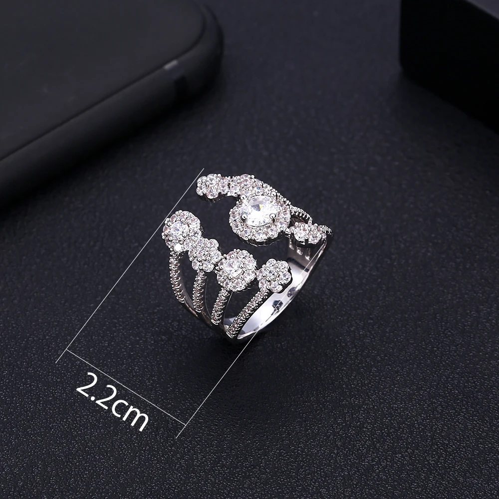 janekelly jankelly Famous Brand Luxury Cross Geometry Cubic Zironium Engagement Dubai Unisex Rings Bridal Finger Ring Jewelry