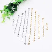 Best Price 50pcs Metal Stainless Steel Extender Chains With Lobster Clasps Gold Color Necklace Extension Chain For DIY Jewelry Accessories Best Price 50pcs Metal Stainless Steel Extender Chains With Lobster Clasps Gold Color Necklace Extension Chain For DIY Jewelry Accessories
