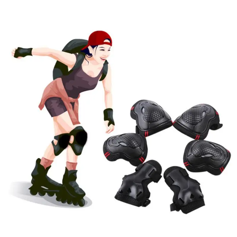 

6pcs Adult Kid Skating Protective Gear Sets Elbow Knee Pads Bike Skateboard Knees + Elbow + Wrist Protective