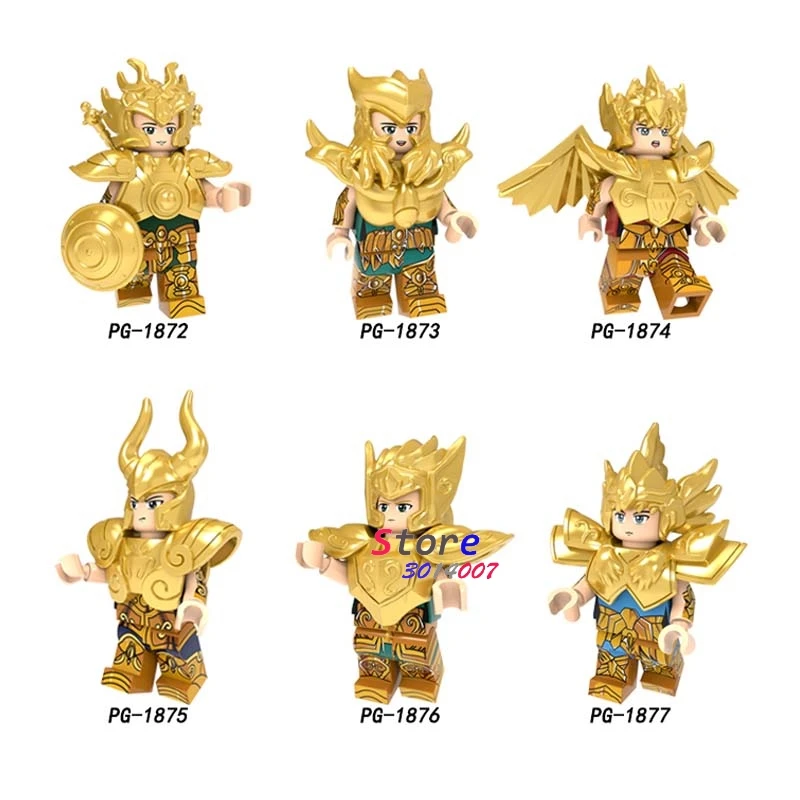 

Single Gold Saint Pisces Libra Scorpio Sagittarius Aquarius Dohko Milo Aiolos Shura Camus Aphrodite building block Model Bricks