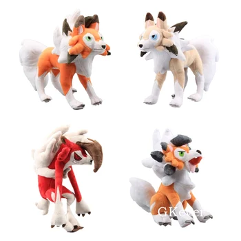 

4 Styles Pikachu Series Dolls Sun Moon Rugarugan Lycanroc Dusk Form Rock Stuffed Dolls Plush Toys 25-30 cm