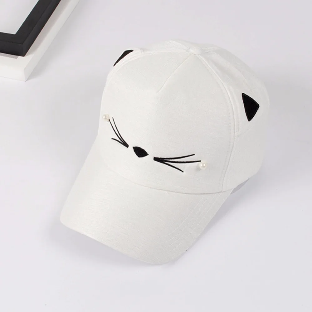2018 Summer Cartoon Kawaii Cat Print Hat Adult Woman Outdoor Sports Adjustable Sun Visor Caps