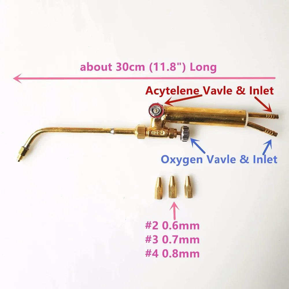Профессиональный мини-газ сварочный фонарь длиной 30 см 3 насадки 0,6/0,7/0,8 мм для Кондиционер холодильник драгоценный камень пайки