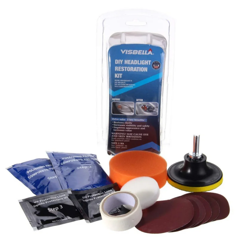 

New Headlamp Brightener Kit DIY Headlight Restoration for Car Head Lamp Lenses Deep Clean Head Light Polish Paste