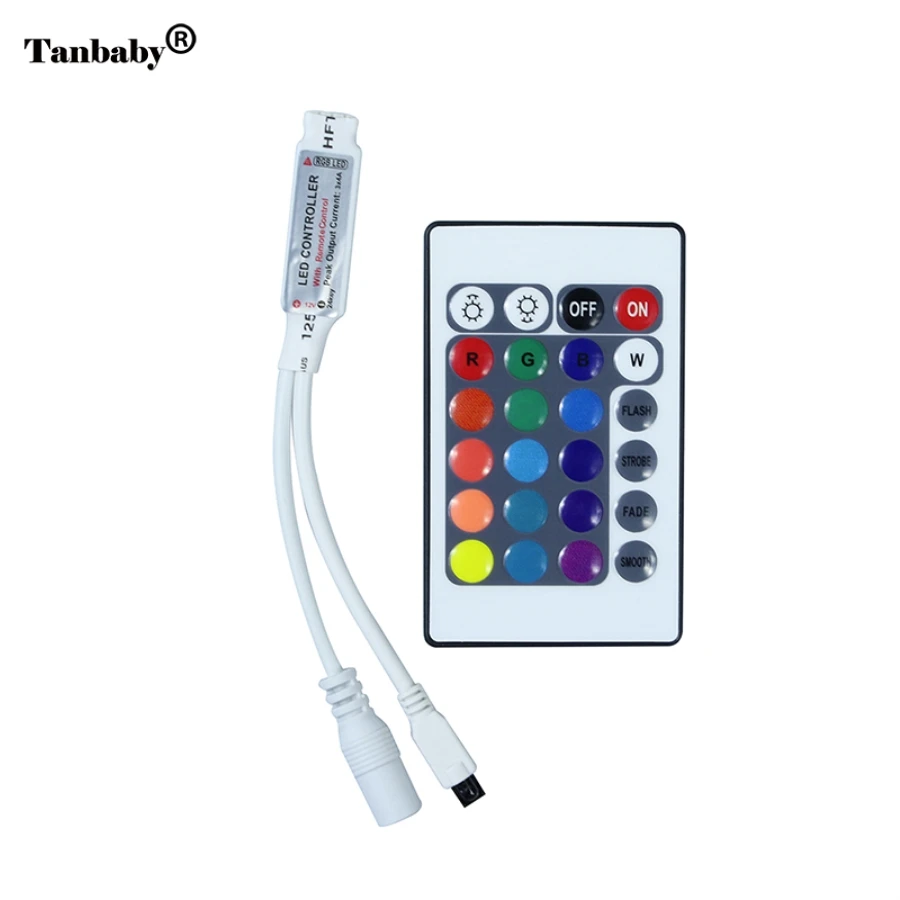 Светодиодная лента RGB Гибкие Огни DC12V SMD 2835 300LED 5 м ленточная лампа + мини 24 клавиши
