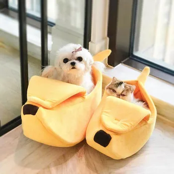 

Banana Shape Pet Dog Cat Bed House Mat Durable Kennel Doggy Puppy Cushion Basket Warm Portable Dog Cat Supplies S/M/L/XL