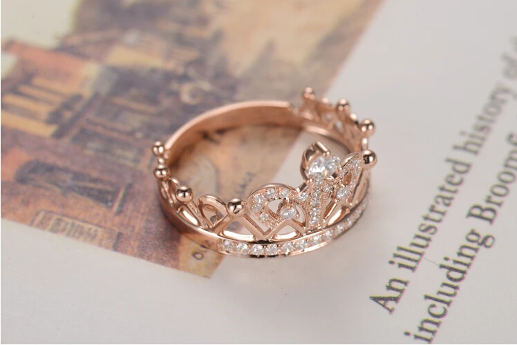 Vintage Solid Rose Gold 18K Crown Style Splendent Simulate Diamond Women  Engagement Ring Top Brand Style Permanent Quality|diamond dolphin ring|diamond  ring paperweightdiamond home - AliExpress