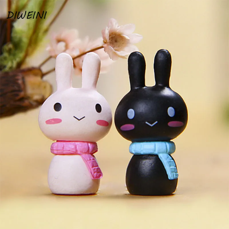 4 шт./компл. Kawaii Кролик миниатюрные Фигурки игрушки Милая модель детские ПВХ