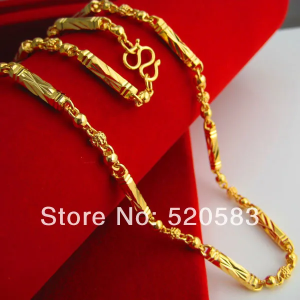 Шестигранное мужское ожерелье из 18 каратного золота с бусинами|18k gold|gold 18knecklace of