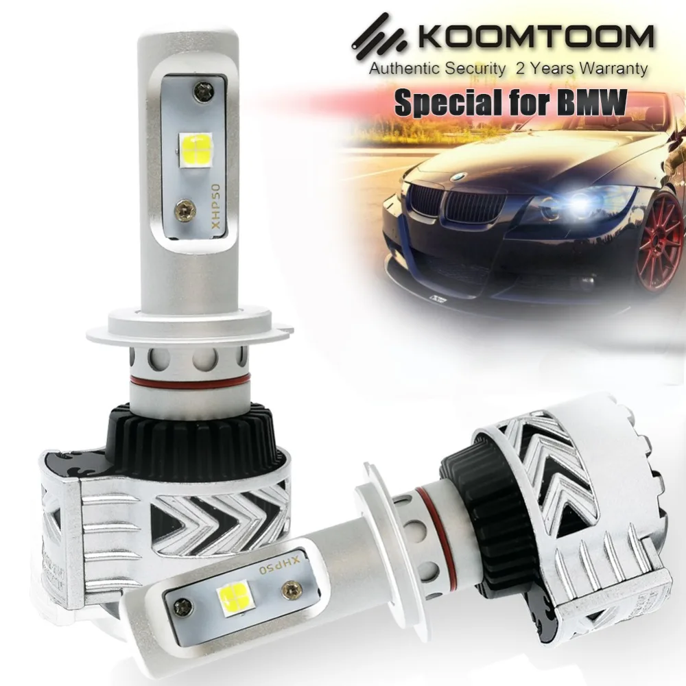 KT LED Headlights for BMW E46 Low Beam D2S Headlights H7 LED Headlight for High Beam White Light