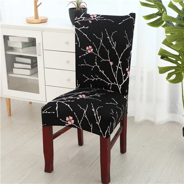 Hyha Floral Letter Dining Chair Cover Spandex Elastic Anti-dirty Slipcovers Protector Stretch Removable Hotel Kitchen Seat Case - Цвет: 3