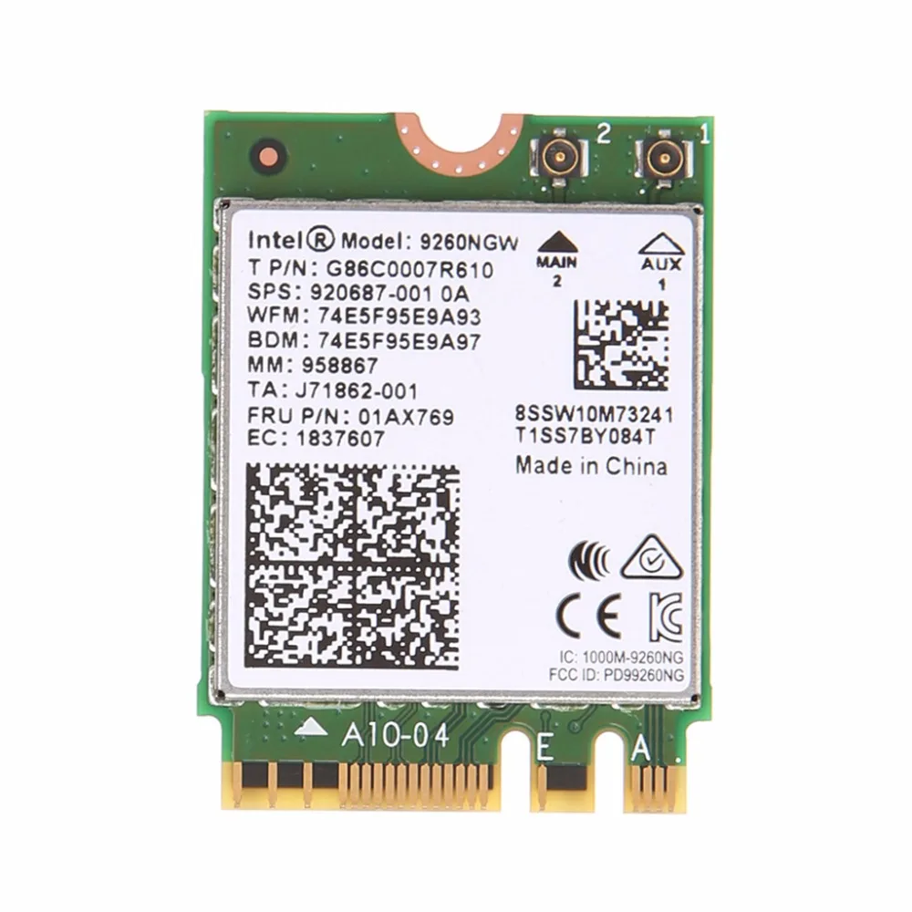 Для Intel wireless-AC 9260NGW Bluetooth NGFF Двухдиапазонная 802.11ac 1730M WiFi карта